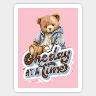 Teddy Bear One Day At A Time Sticker